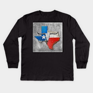 Longhorn Texas Map Kids Long Sleeve T-Shirt